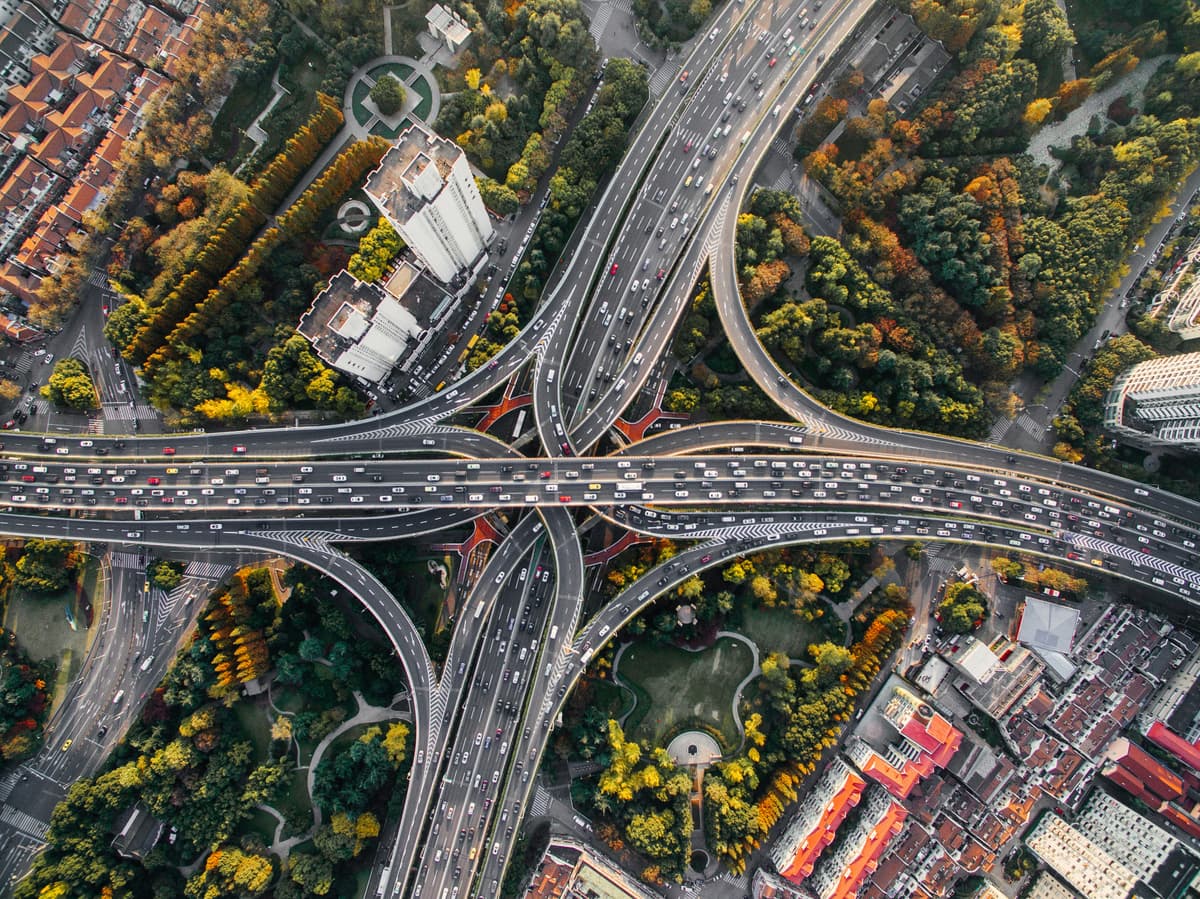 Overhead Spiral Intersection